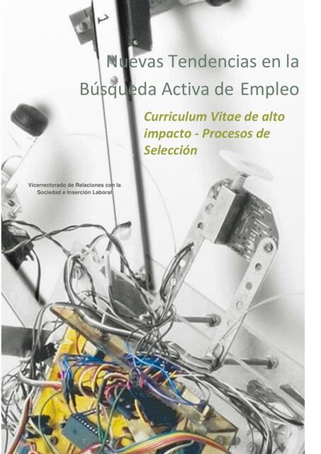 Nuevas Tendencias en la Búsqueda Activa de Empleo. Cv de Alto Impacto