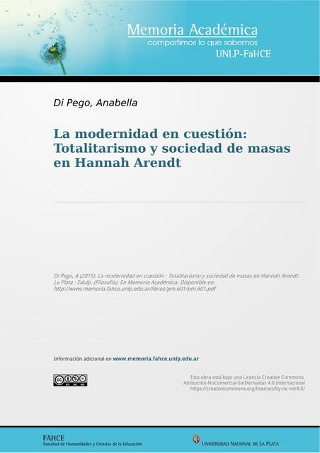 La Modernidad en Cuestión: Totalitarismo y Sociedad de Masas de Hannah Arendt 