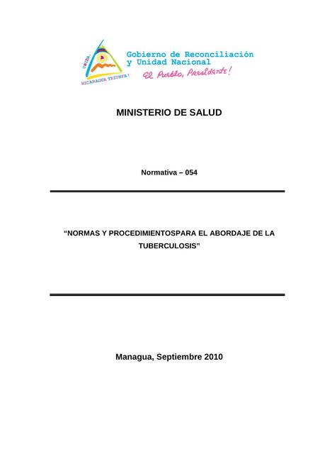 Normas y Procedimientos para el Abordaje de la Tuberculosis 