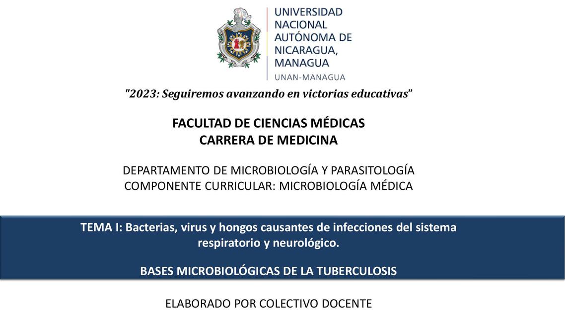 Bases microbiológicas de la tuberculosis  