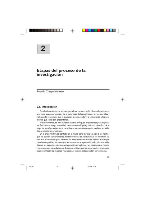 Etapa del proceso investigativo