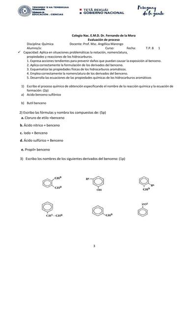 Examen de Química 