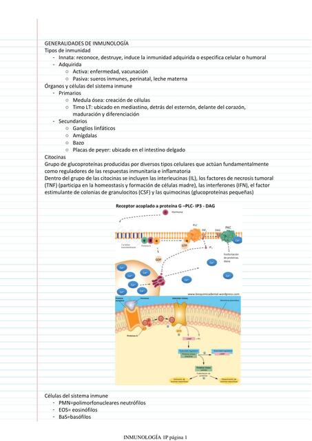 Generalidades de inmunología