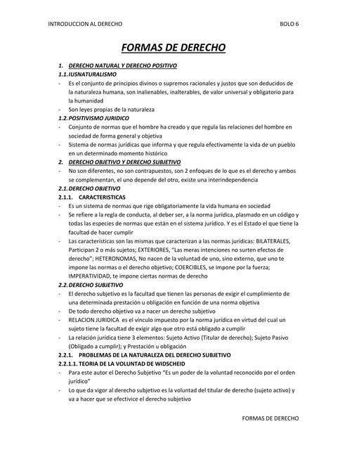 Introducción  Al Derecho  y Pluralismo  Jurídico  BOLO 6