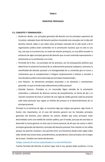 Derecho  Procesal  Tema  9 AL 16