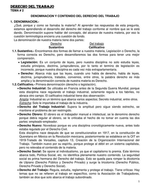 Derecho  Laboral Apuntes 