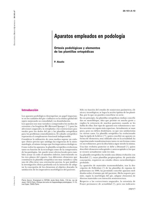 Aparatos Empleados en Podología