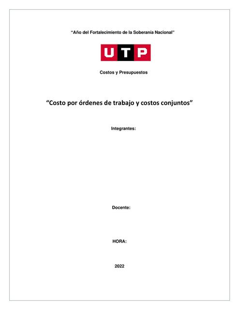 Costo por órdenes de trabajo y costos conjuntos