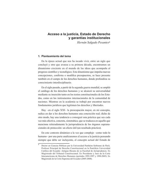 Acceso a la justicia estado de derecho y garantías institucionales ...