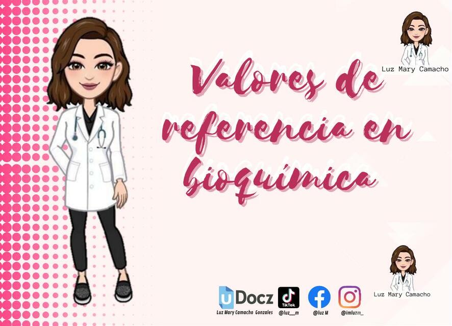 Valores De Referencia en   Bioquímica  