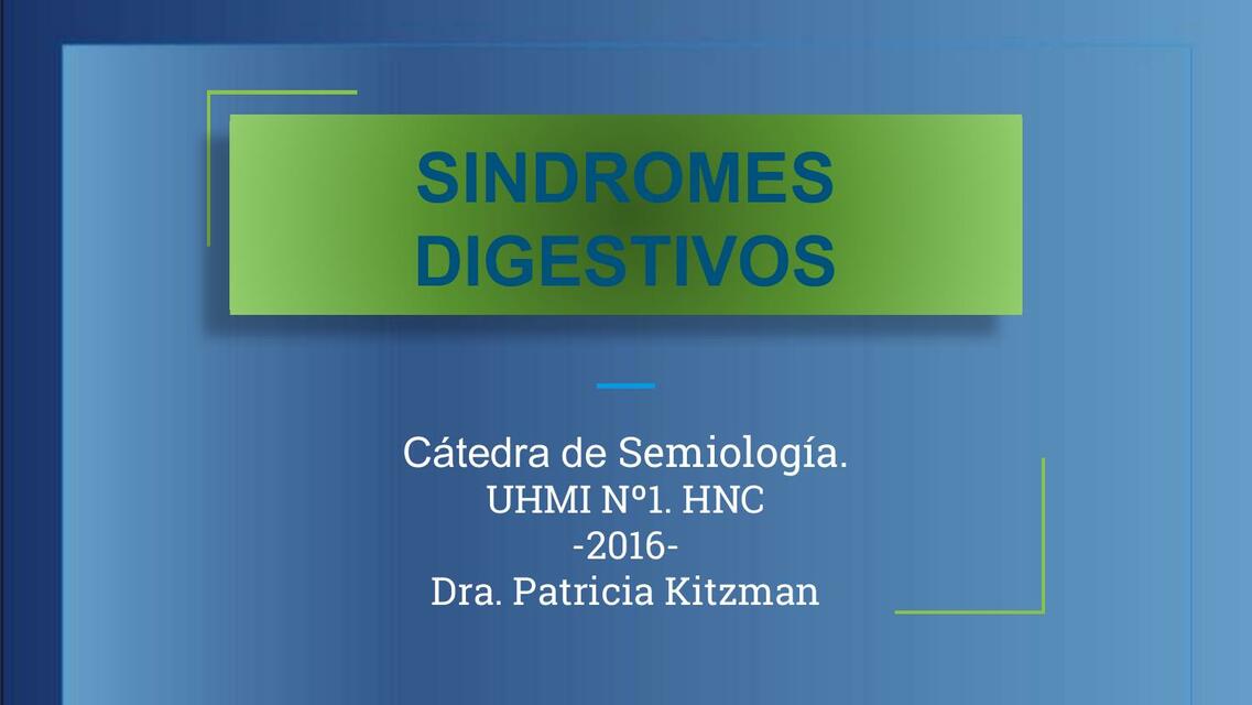 Síndromes Digestivos 