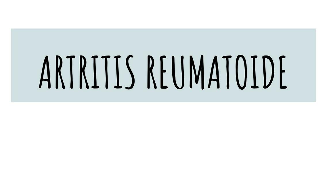 Artritis Reumatoide 