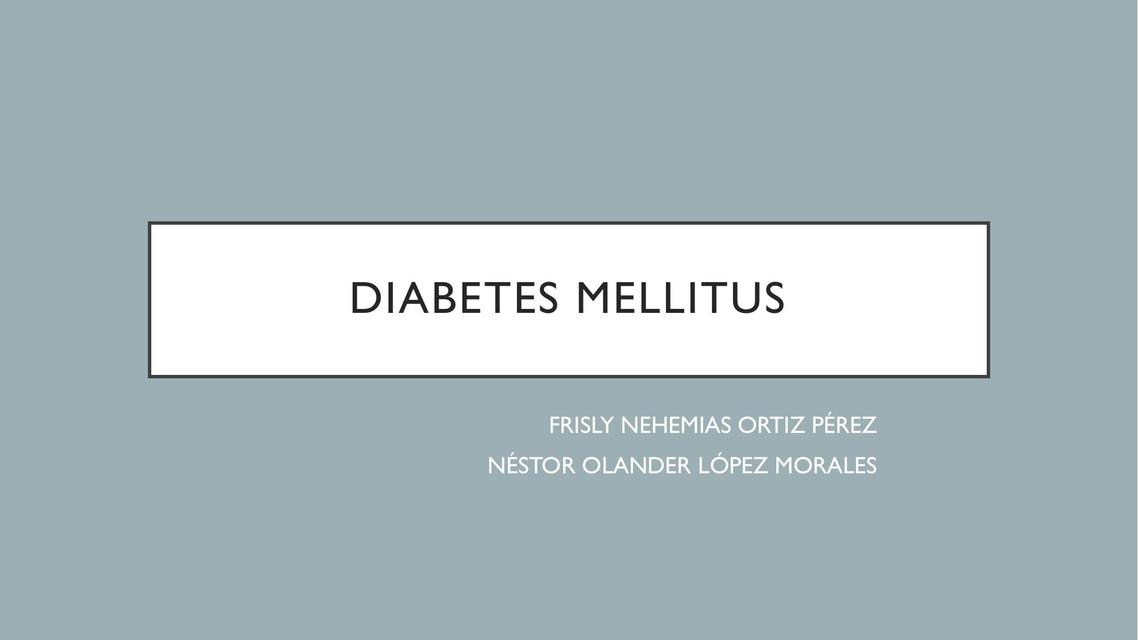 Diabetes Mellitus 