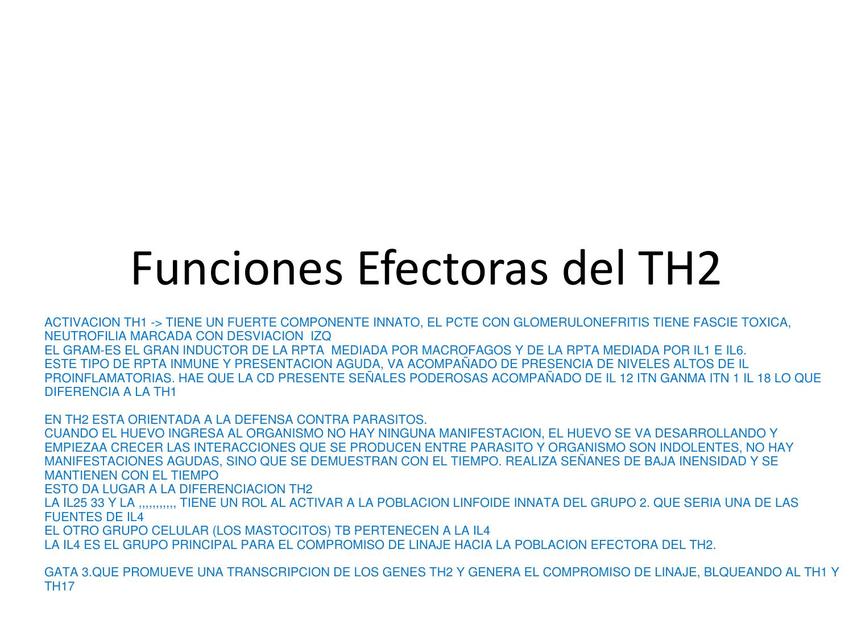 Funciones Efectoras del TH2