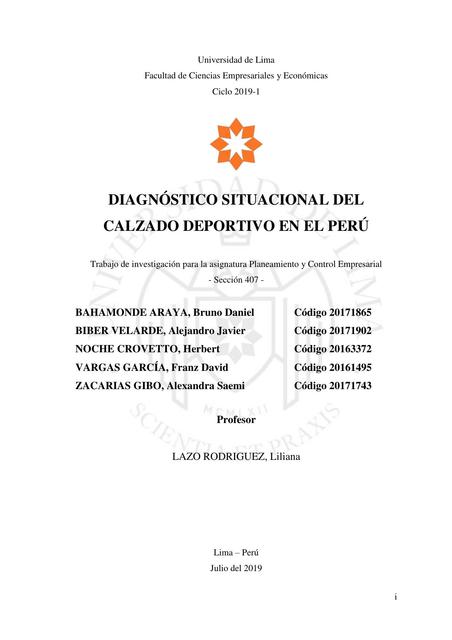 Trabajo Final Planeamiento y Control Empresarial 2019-1 Ulima