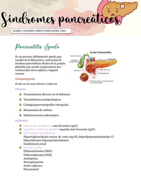 Síndromes pancreáticos  