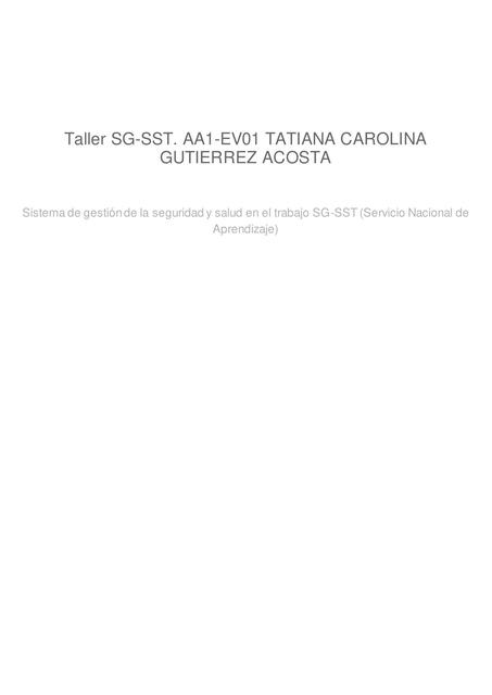 Actualización del Sistema de Gestión de Seguridad y Salud en el Trabajo SG-SST