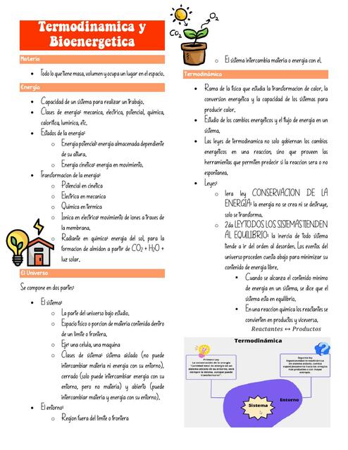 Termodinámica y Bioenergética 