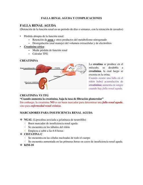 Falla renal aguda y complicaciones 