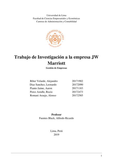 Trabajo Final Gestión de Empresas 2019-2 Ulima