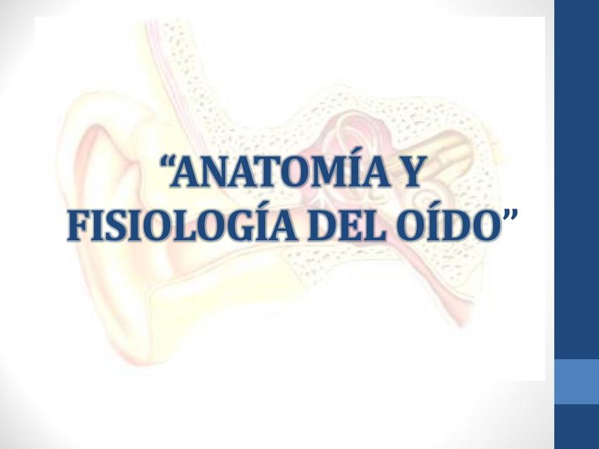 ANATOMÍA Y FISIOLOGÍA DEL OÍDO 