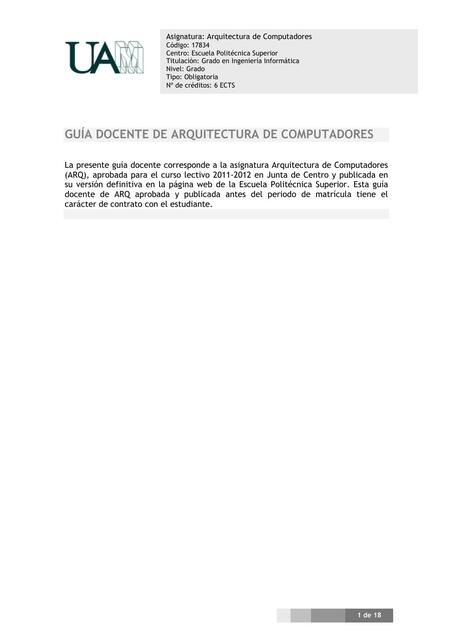 Arquitectura de Ordenadores