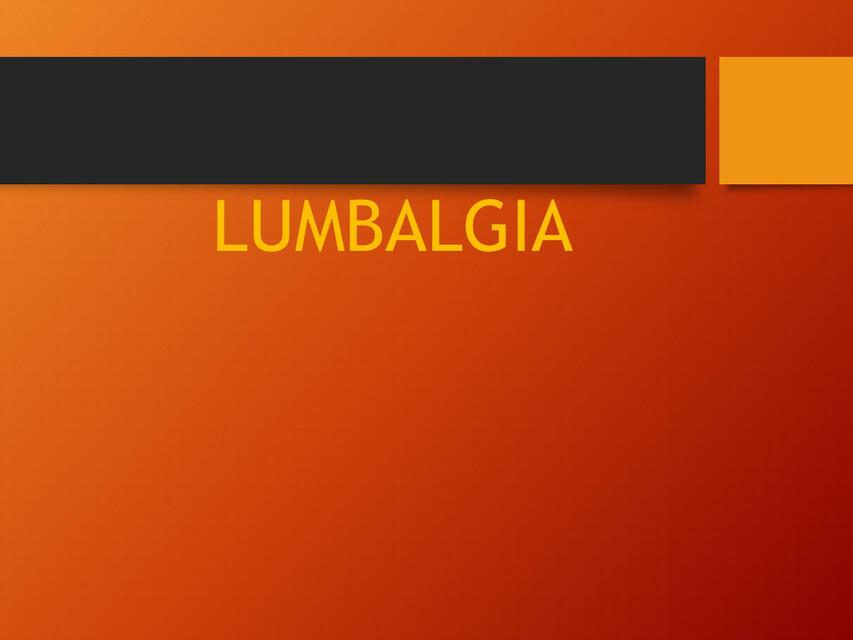 Lumbalgia