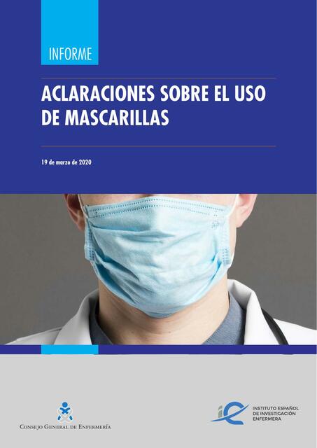 Aclaraciones Sobre el Uso de Mascarillas 