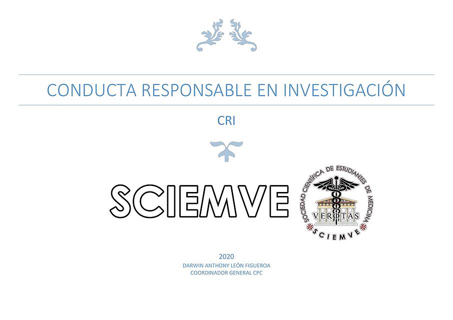 CONDUCTA RESPONSABLE EN INVESTIGACIÓN