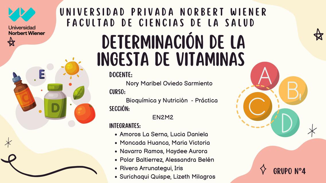 Determinación de la Ingesta de Vitamina