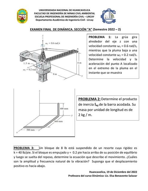 Examen final de dinámica