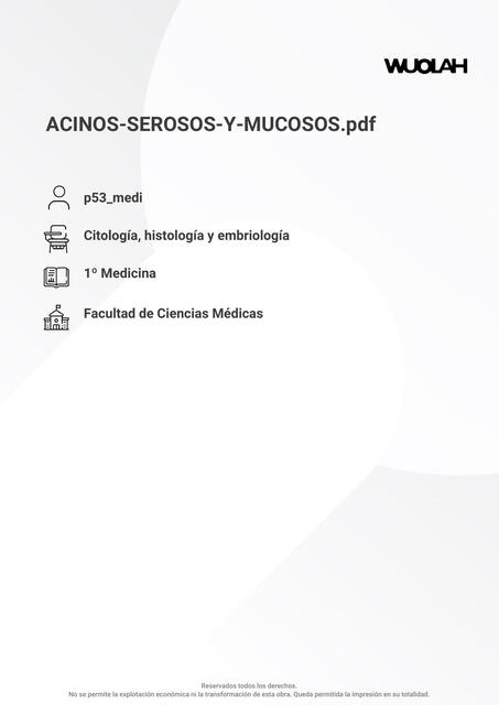 Acinos Serosos y Mucosos 