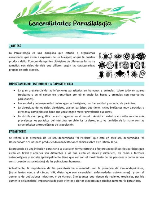 Generalidades Parasitología 