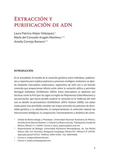 Extracción y Purificación de ADN 