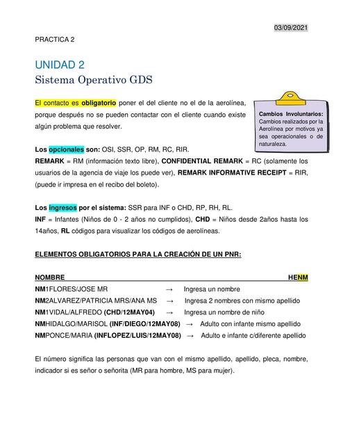 Sistema Operativo GDS