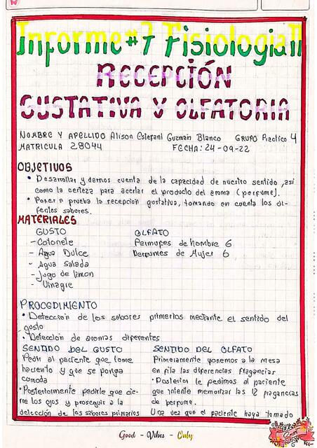 Recepción Gustativa y Olfatoria 