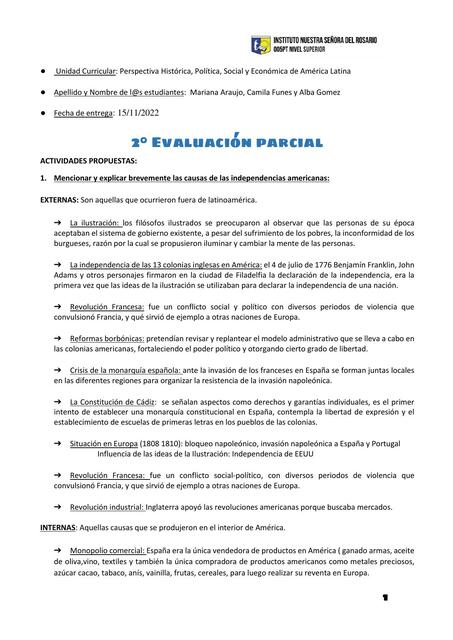  Perspectiva Histórica, Política, Social y Económica de América Latina