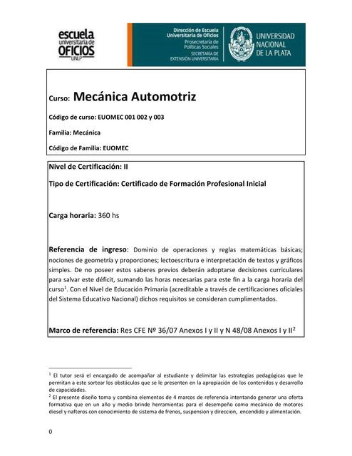 Mecánica Automotriz 