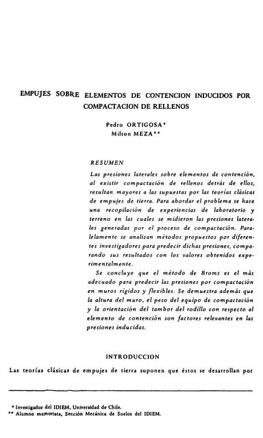 Empujes sobre Elementos de Contención Inducidos por Compactación de Rellenos 