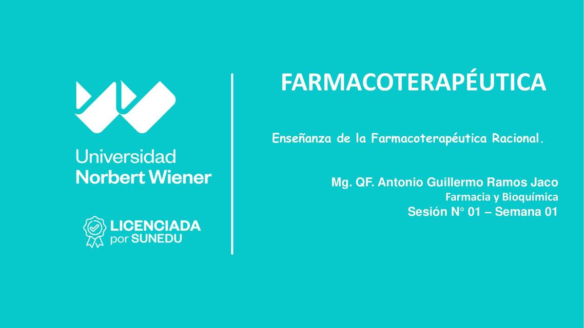 Enseñanza de la Farmacoterapéutica Racional