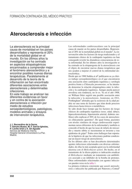 Aterosclerosis e Infección