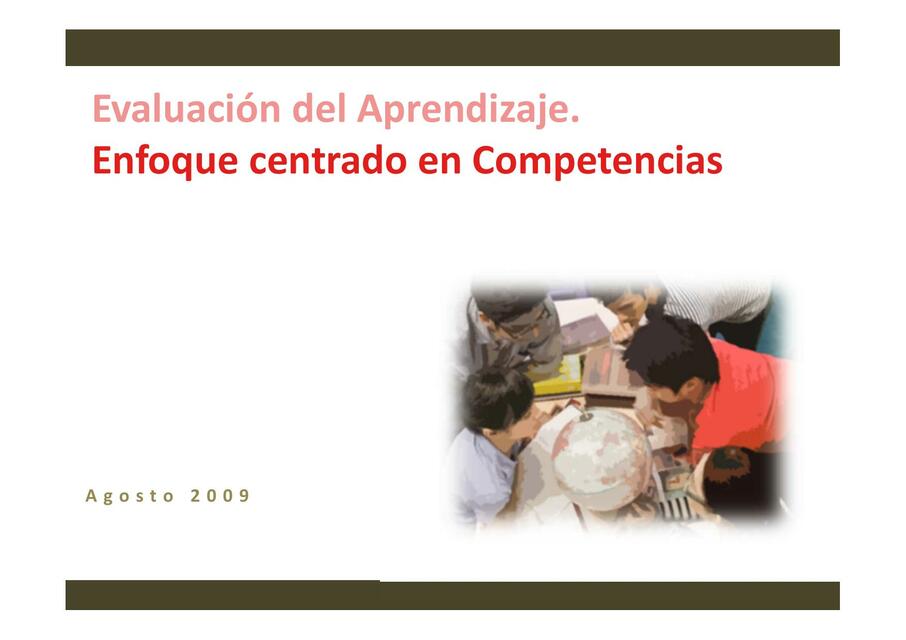 Evaluación del Aprendizaje. Enfoque Centrado en Competencias 