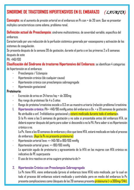 Síndrome de Trastornos Hipertensivos en el Embarazo 