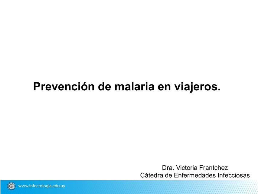 Profilaxis de Malaria  en viajeros 