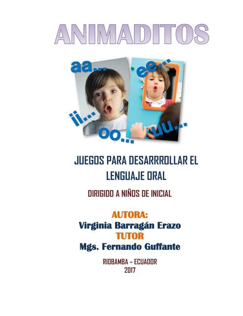 Juegos para Desarrollar el Lenguaje Oral Dirigido a Niños de Inicial