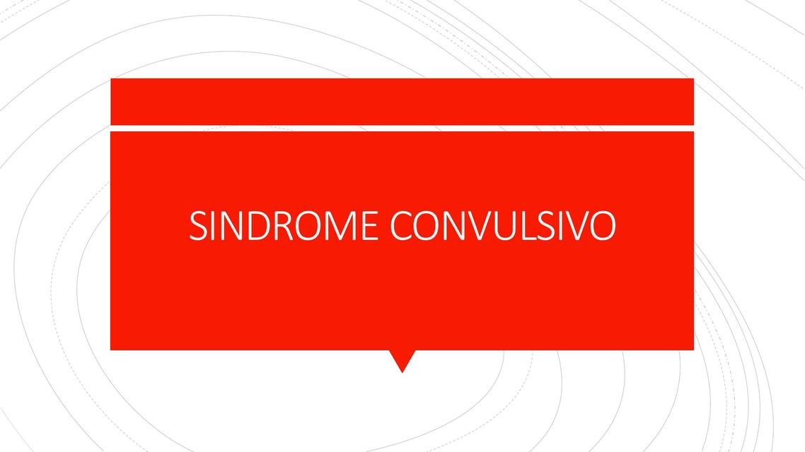 Síndrome convulsivo