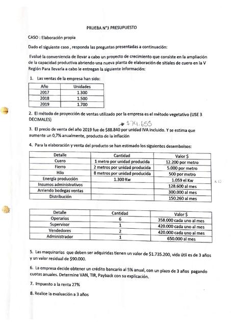 Prueba N°3 Presupuesto 