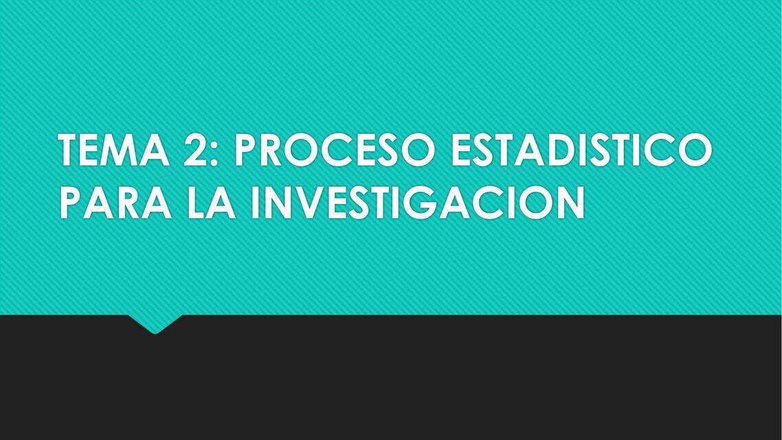 Proceso Estadístico para la Investigación 