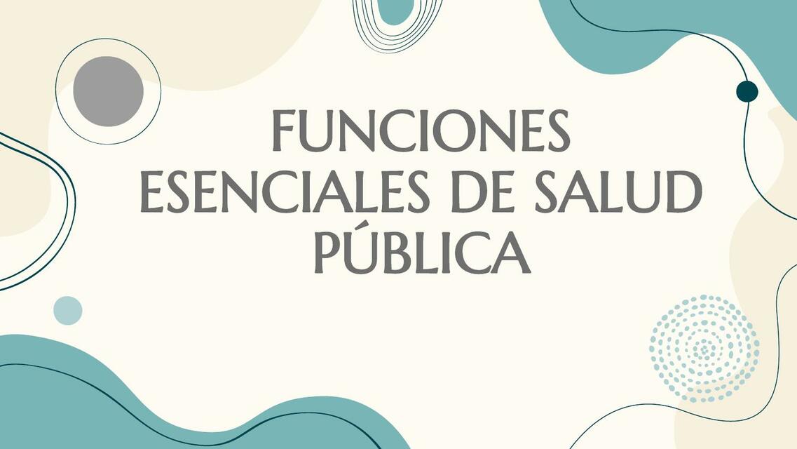 Funciones Esenciales de Salud Pública