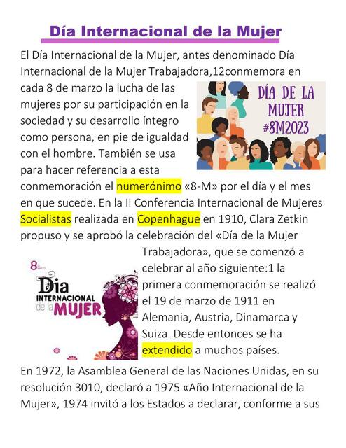 Día internacional de la mujer 